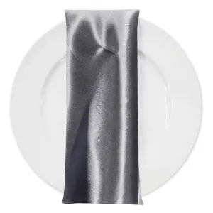 200pcs - Bridal Satin Table Napkin 18"x18" Square - Gray 665