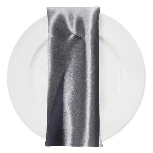 200pcs - Bridal Satin Table Napkin 18"x18" Square - Gray 665