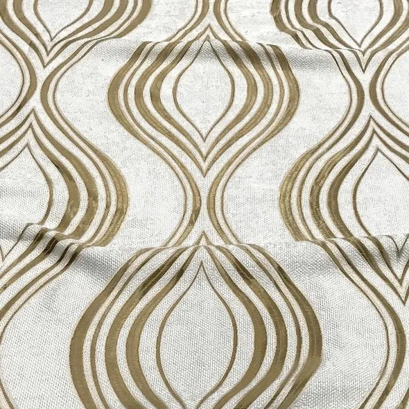 2pcs - Eclipse Jacquard (Reversible) Table Linen 90" Round - Gold