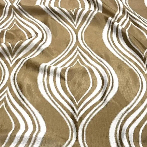 2pcs - Eclipse Jacquard (Reversible) Table Linen 90" Round - Gold
