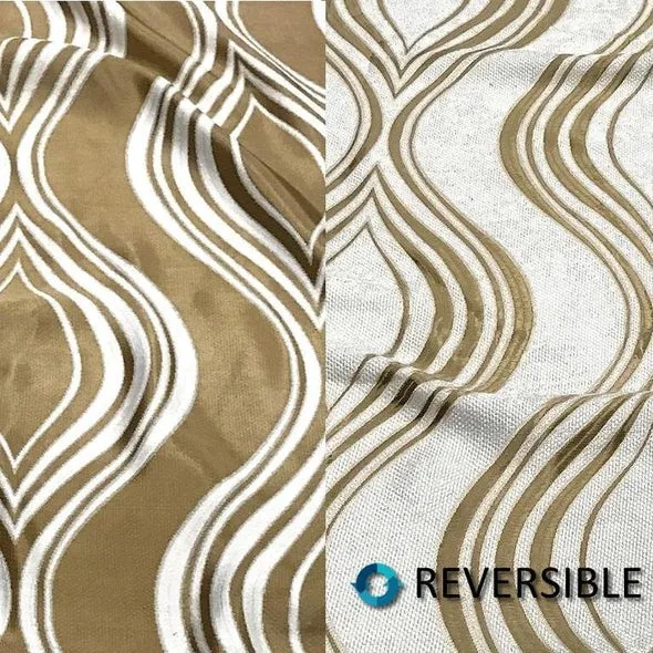 2pcs - Eclipse Jacquard (Reversible) Table Linen 90" Round - Gold