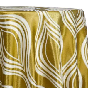 2pcs - Eclipse Jacquard (Reversible) Table Linen 90" Round - Gold
