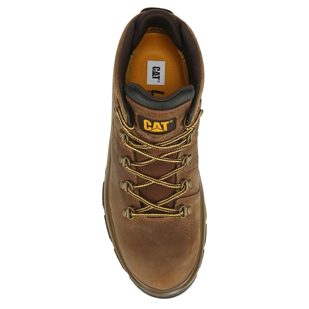 Caterpillar Men's Waterproof Soft Toe Work Boots Medium/Wide , pyramid leather color