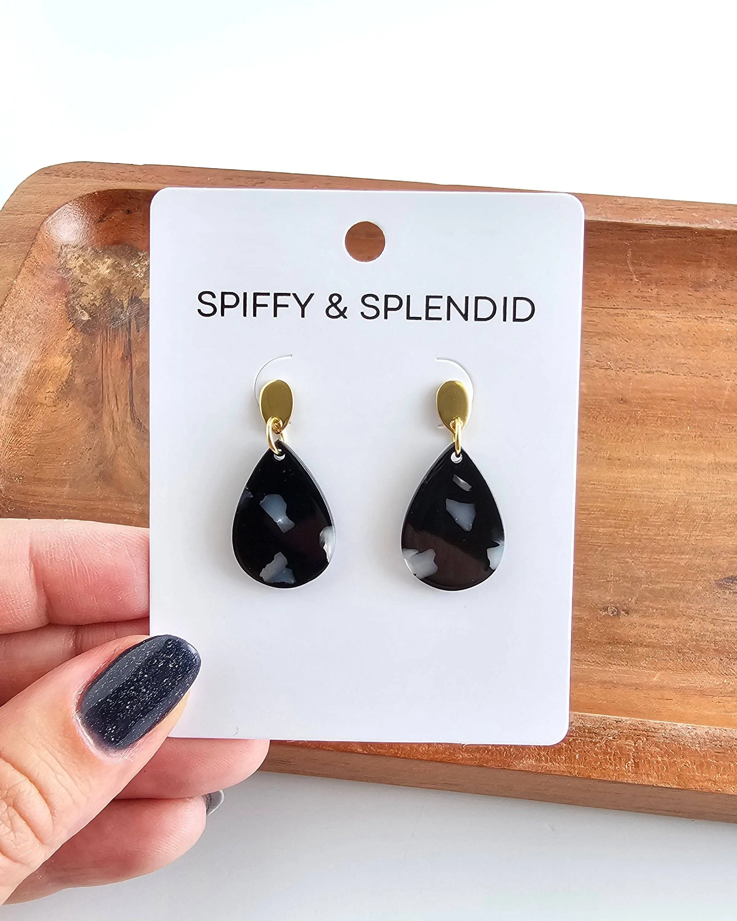 Leah Earrings - Onyx