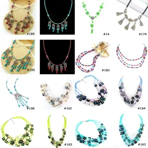LOT OF 10  Necklaces Tribal Ethnic Tibetan Behemian Shell Stone & More